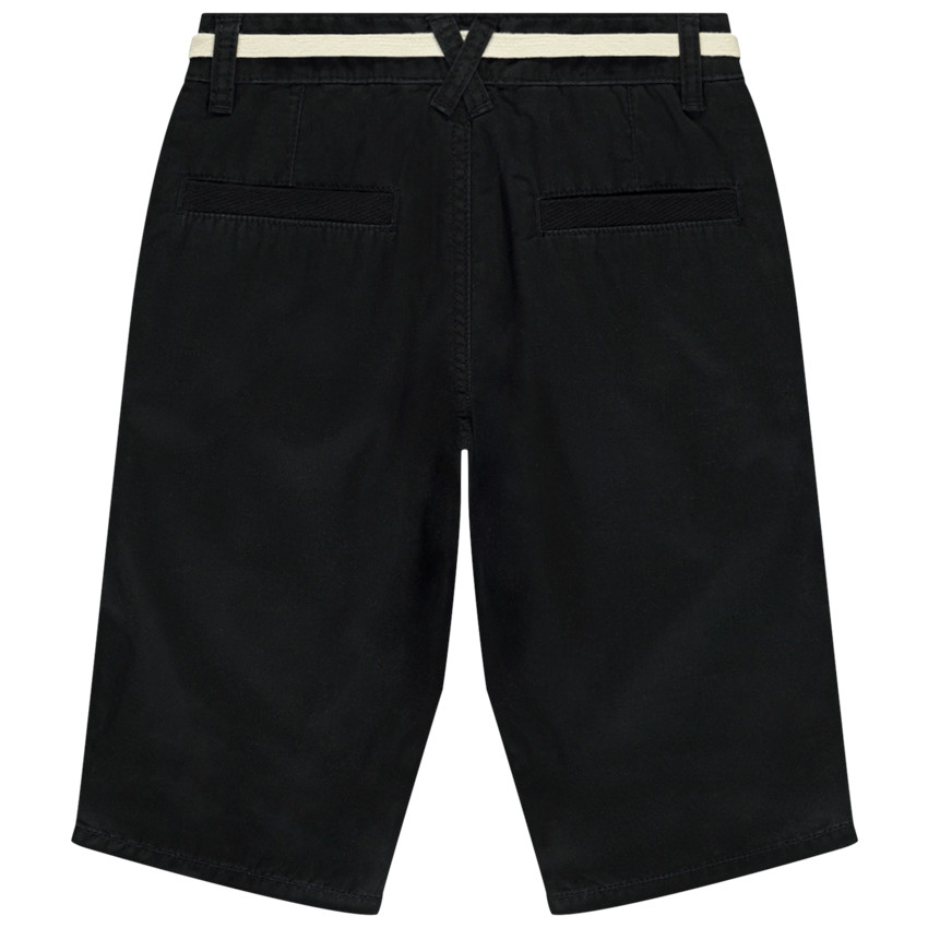 Bermuda uni en toile avec ceinture lacet pour garçon  