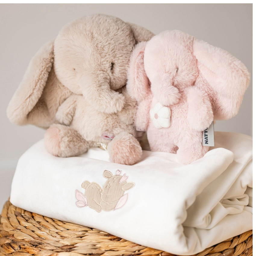 Mini peluche musicale éléphant - Fanfan - Rose - 20 cm 