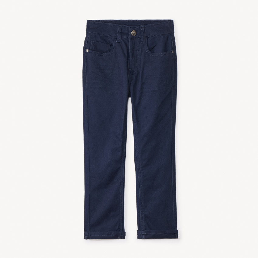 Pantalon slim uni effet crinkle pour garçon