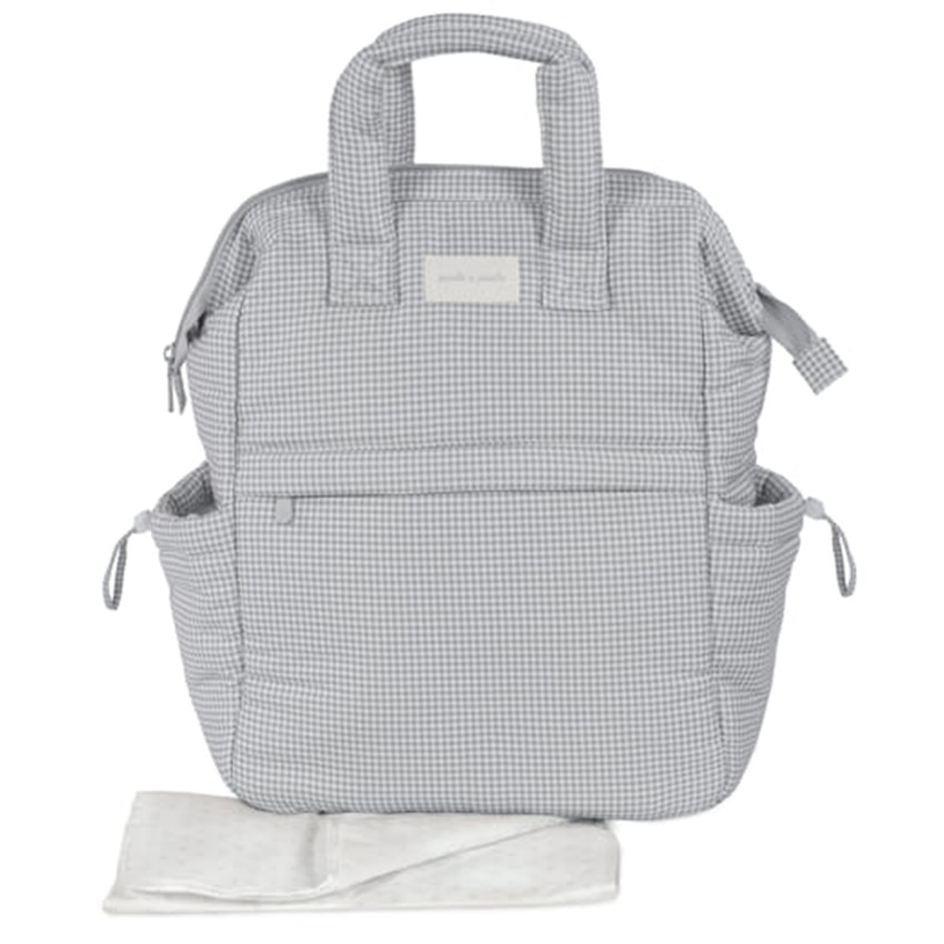 Sac à dos à langer Little Bloom Vichy Gris  