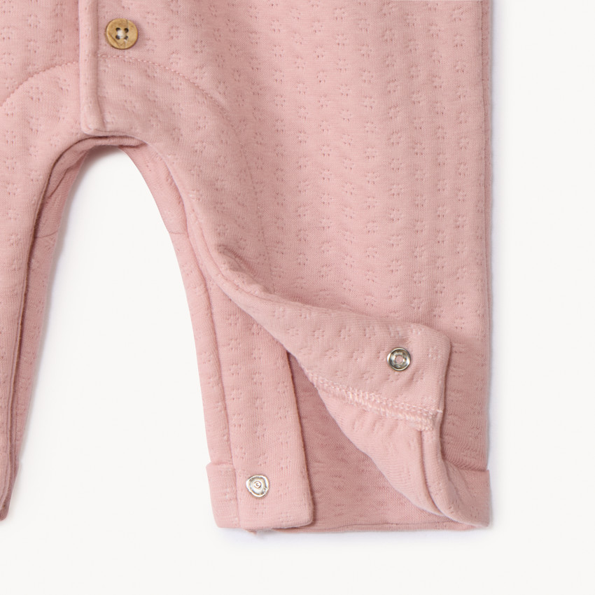 Ensemble 2 pièces avec salopette pointelle pour bébé fille 