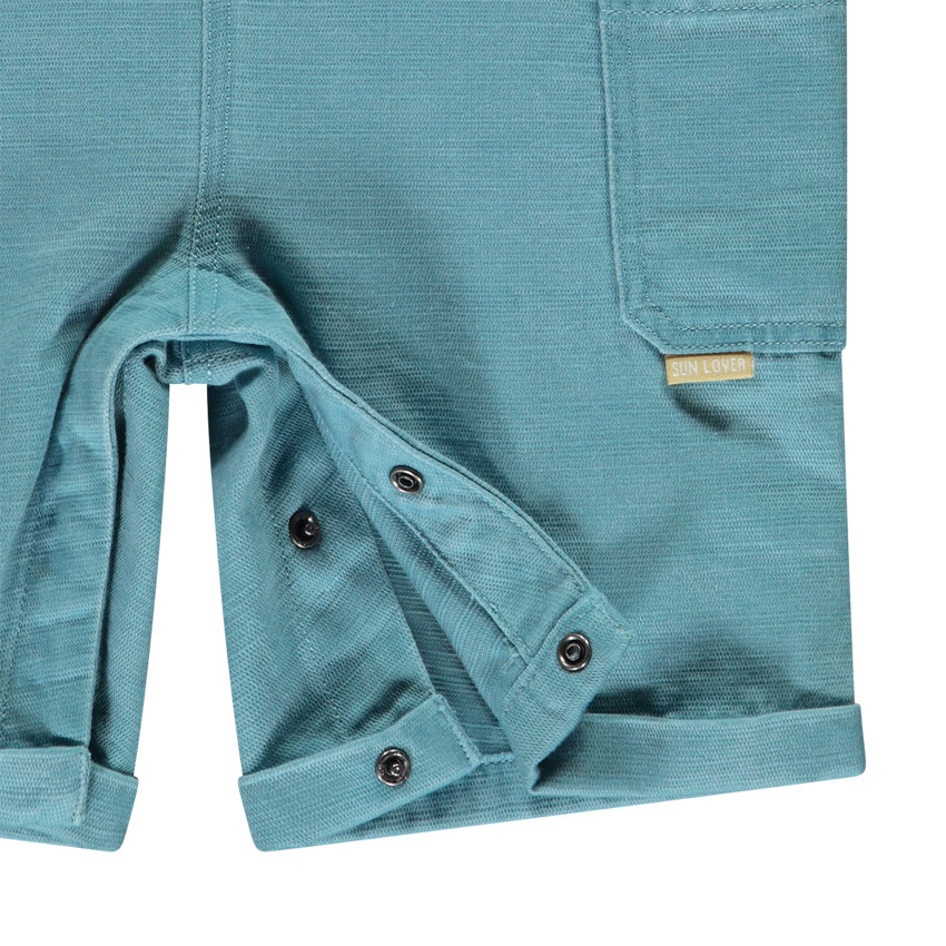 Salopette courte en toile slub uni pour bébé garçon  