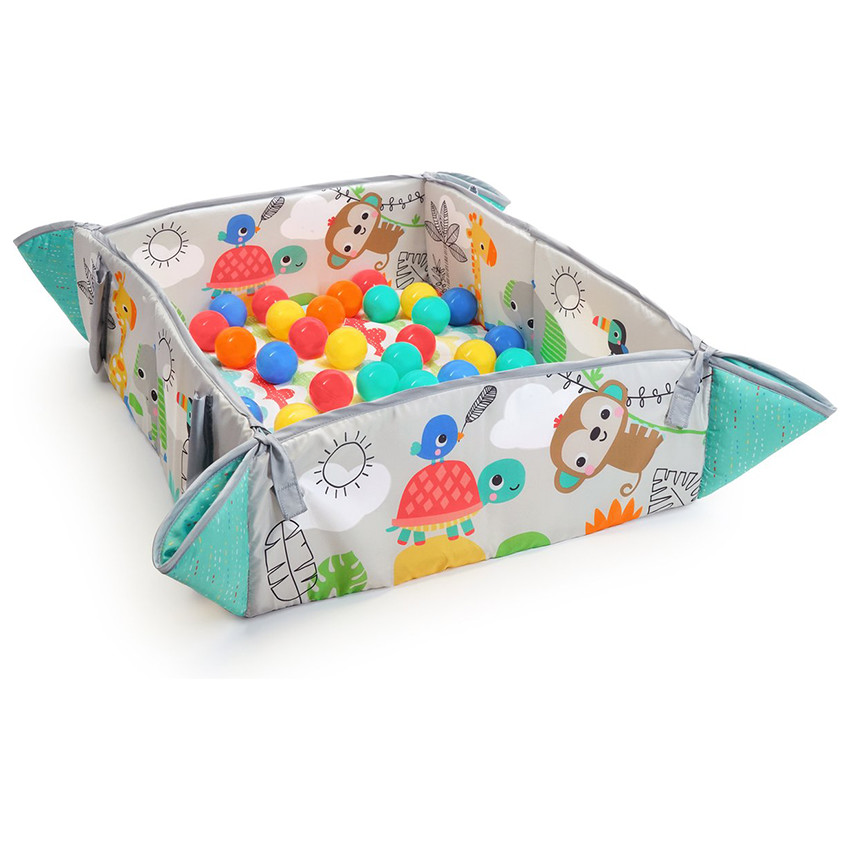 Tapis d'éveil 5 en 1 avec piscine à balles tropical 