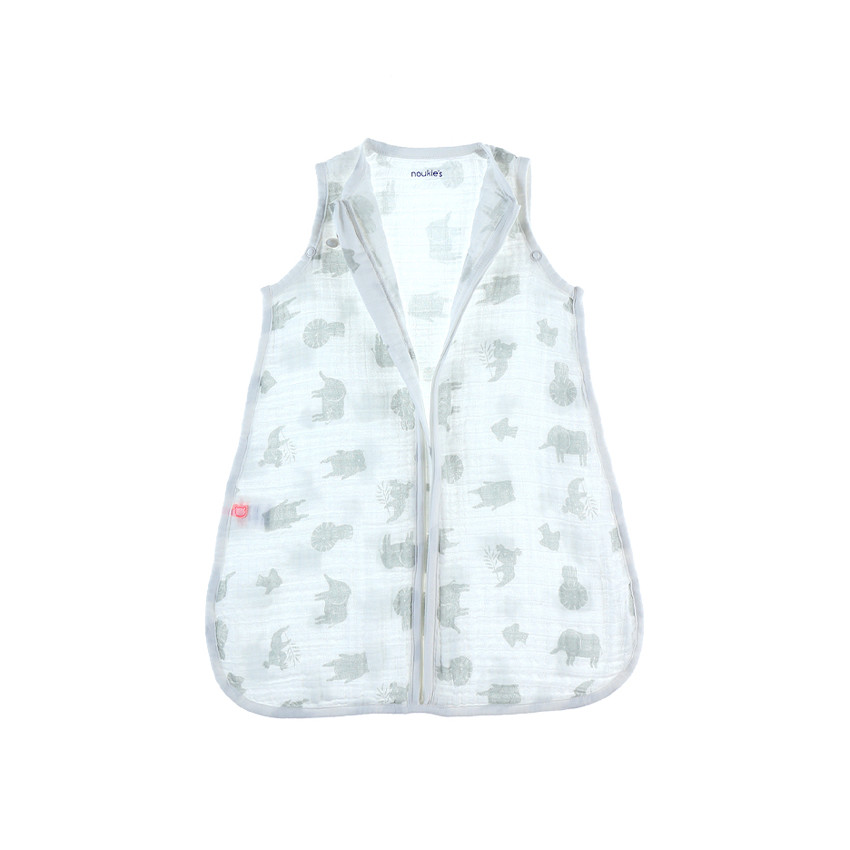 Gigoteuse sans manches en mousseline 50 cm - Safari sauge 