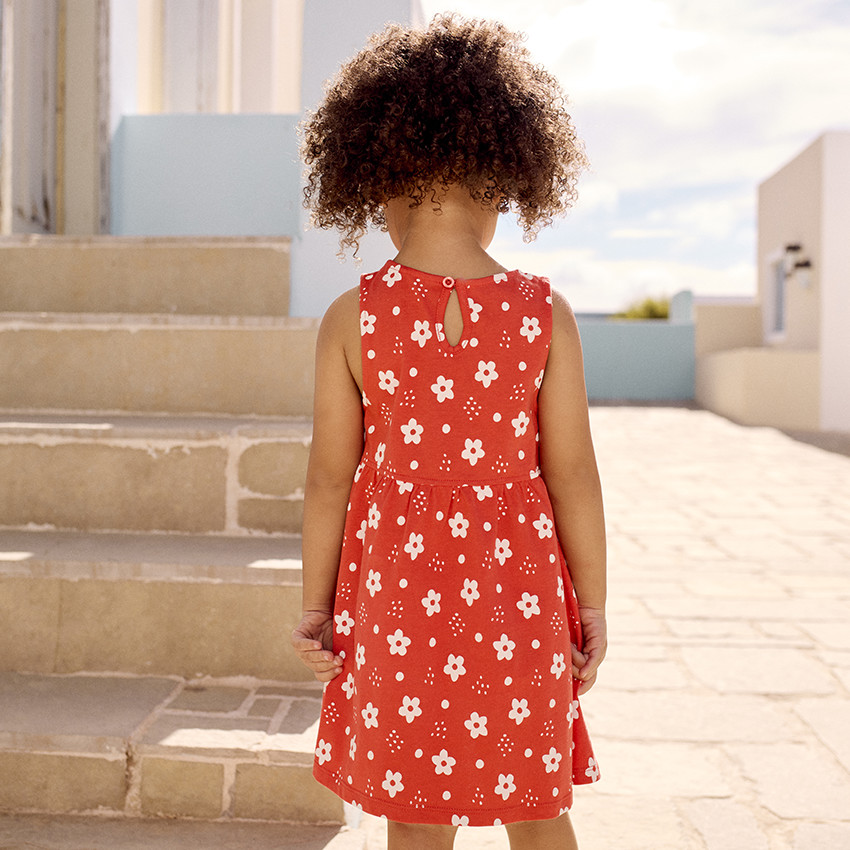 Robe sans manches imprimé fantaisie pour bébé fille 