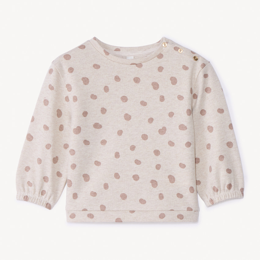 Sweat molleton imprimé pois et scintillant pour bébé fille 