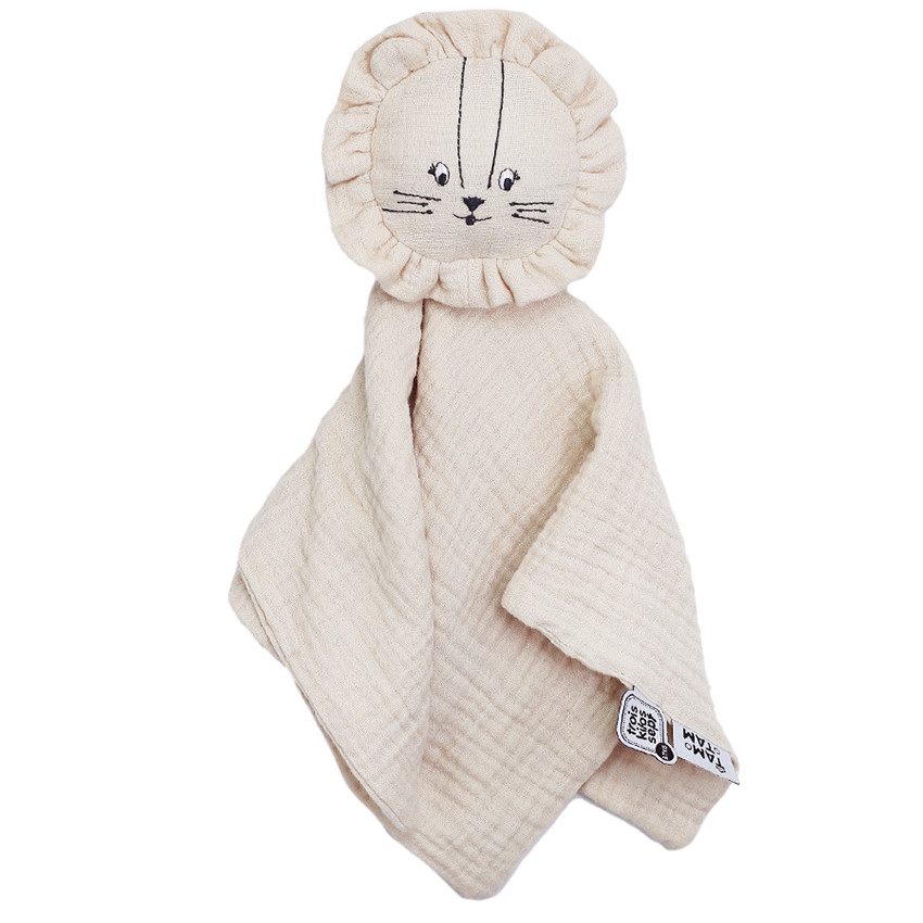 Doudou mousseline Lion Tam Tam Sable 34x34cm 
