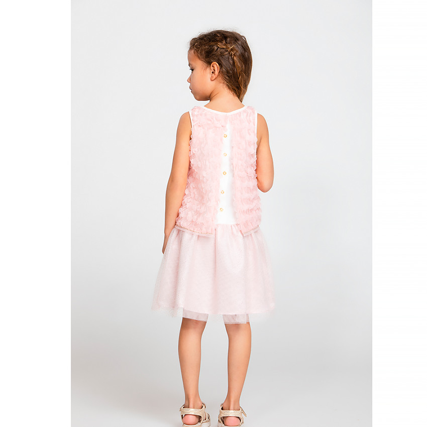 Robe de cérémonie en tulle brodé et glitter pour fille 