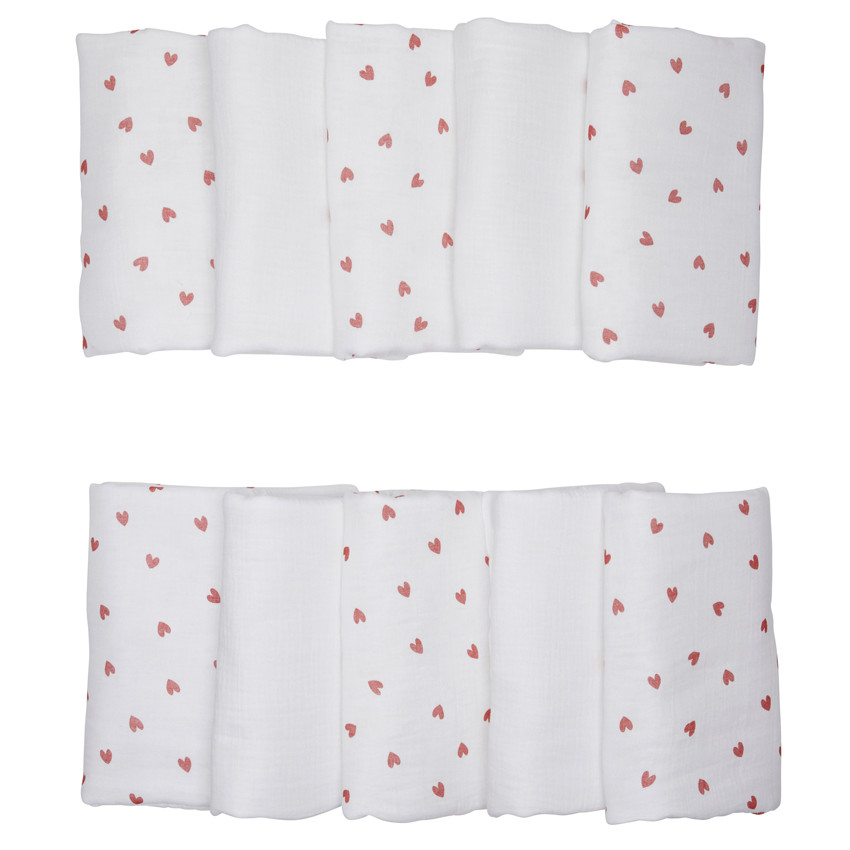 Tour de lit avec 10 protèges barreaux Mon petit coeur 