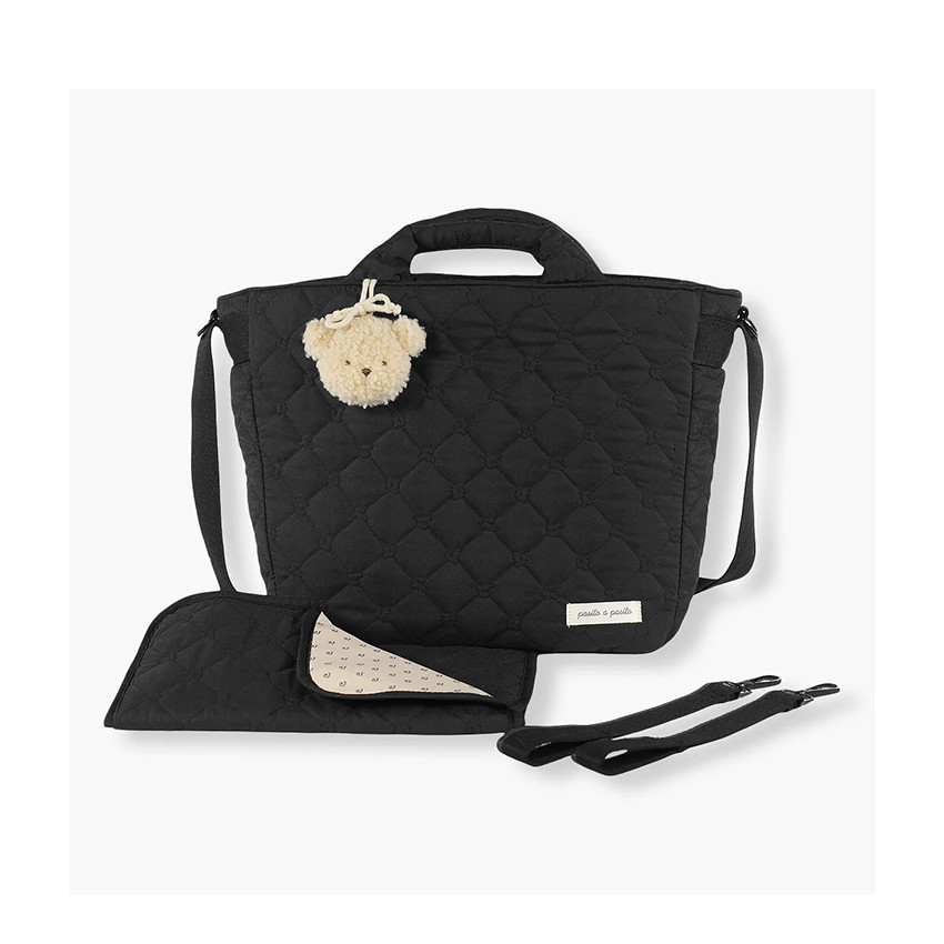 Sac à langer Paddington noir effet matelassé  
