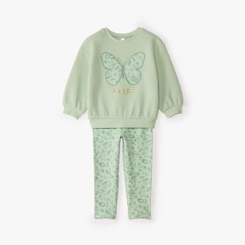Ensemble de jogging broderie papillon pour bébé fille