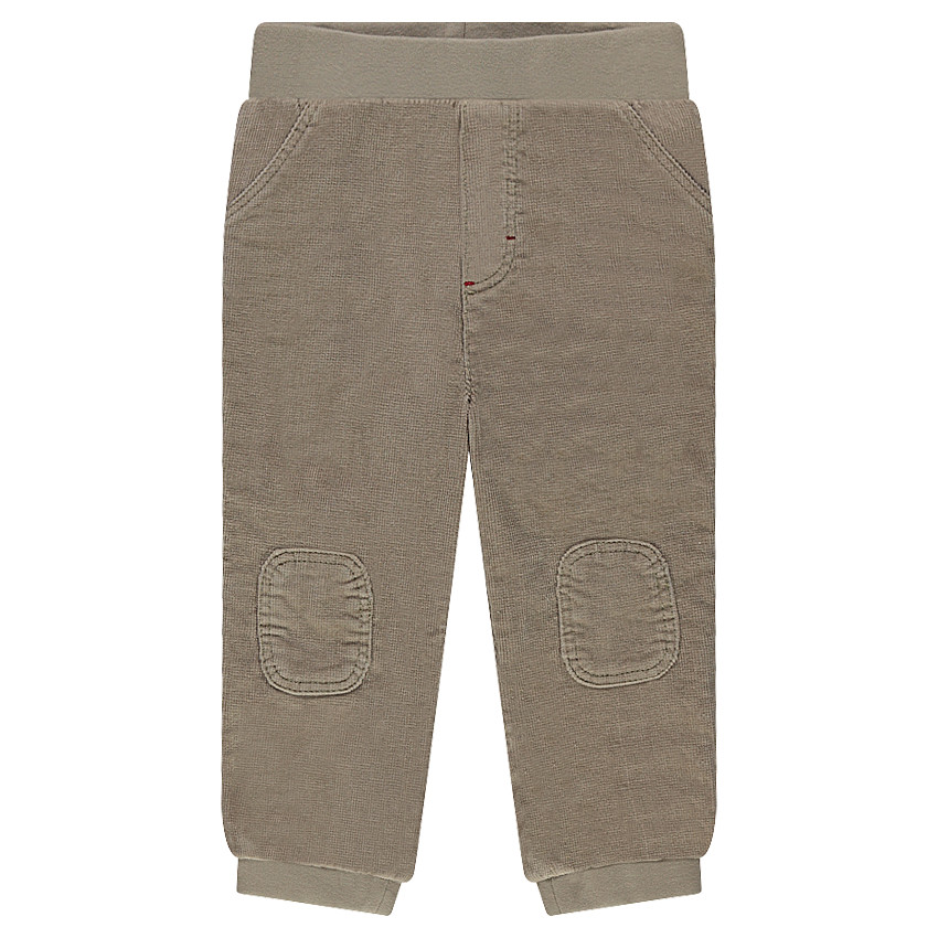 Pantalon en velours avec taille élastiquée et genouillères 
