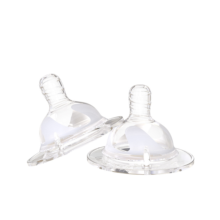 Twistshake - Set de 2 tétines en silicone anti-colique Débit XL 6+ mois - Transparent