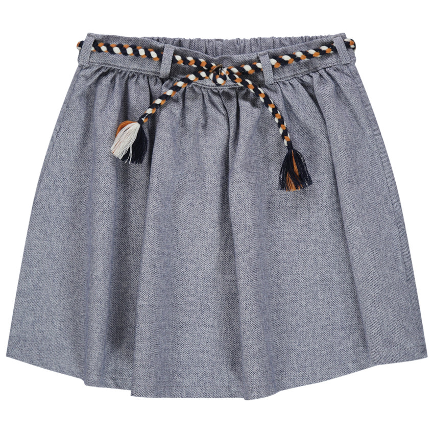 Jupe courte en maille avec ceinture tressée 