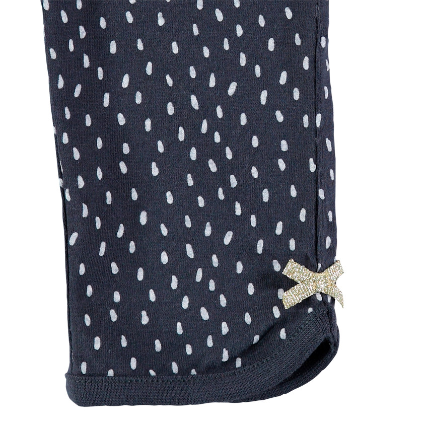 Legging court imprimé all-over en coton avec petits noeuds 
