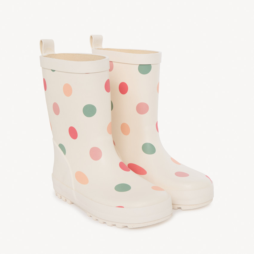 Bottes de pluie imprimé pois pour fille