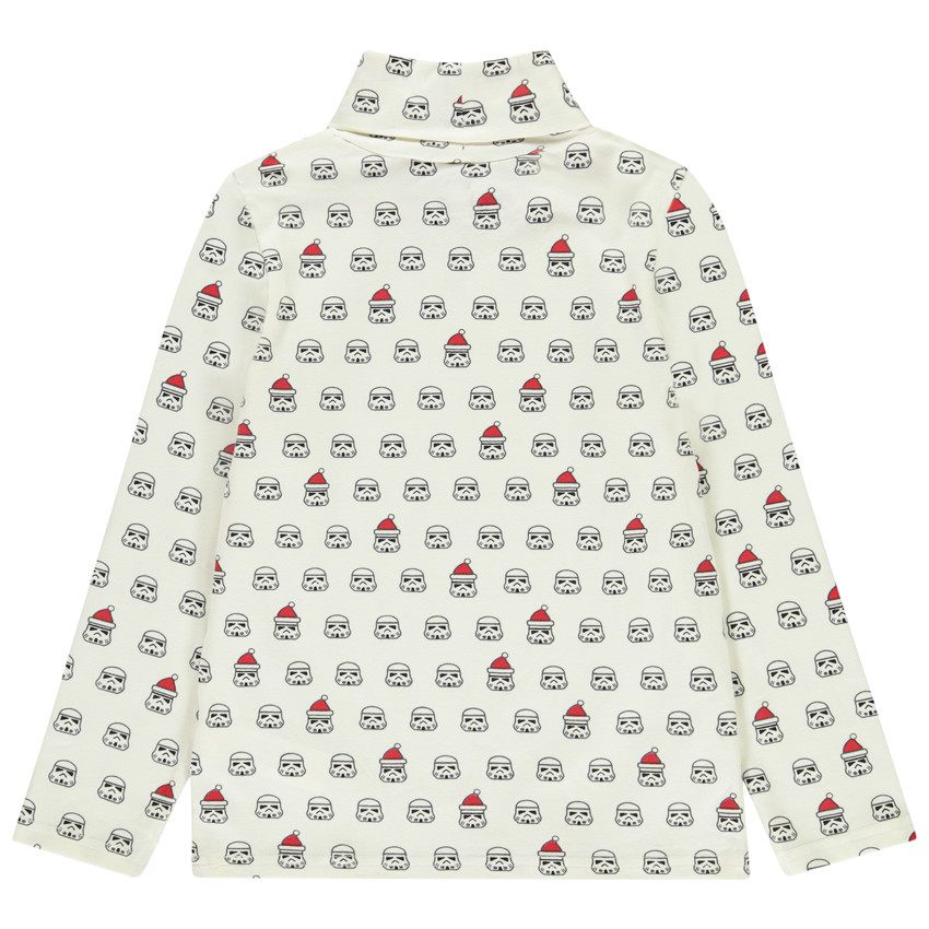 Sous-pull à sol roulé imprimé Star Wars Noël pour garçon 
