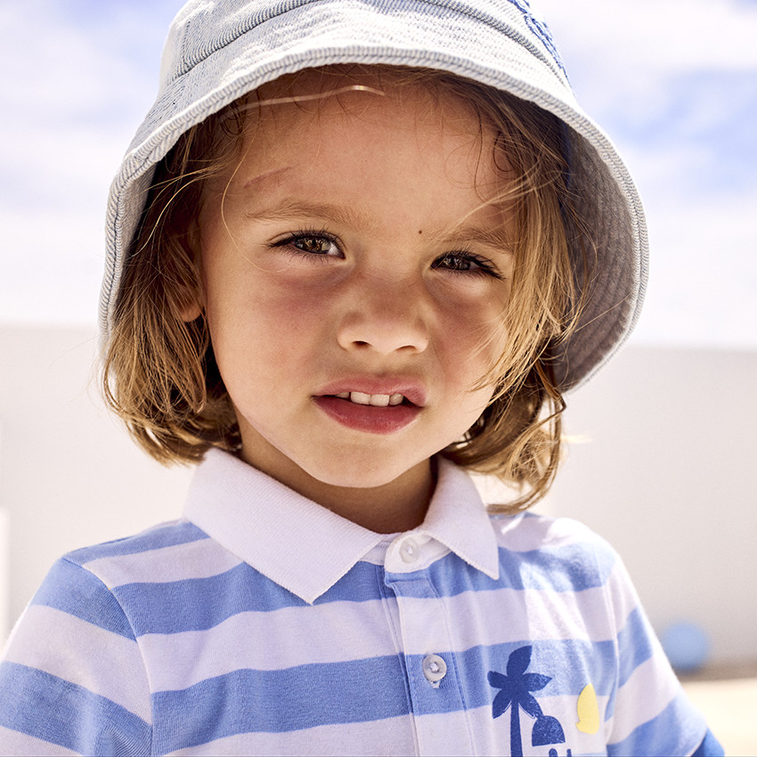 Polo manches courtes raye print arty pour bebe garcon