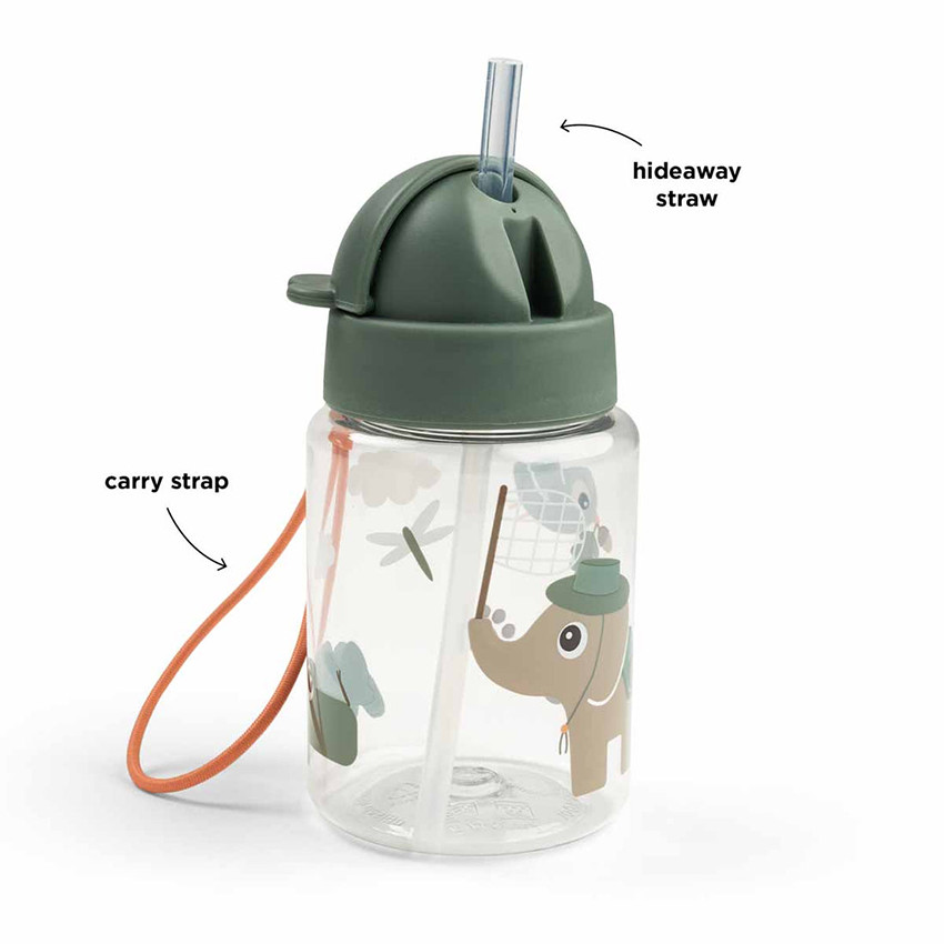 Gourde avec paille 280ml Tiny Trails Vert 