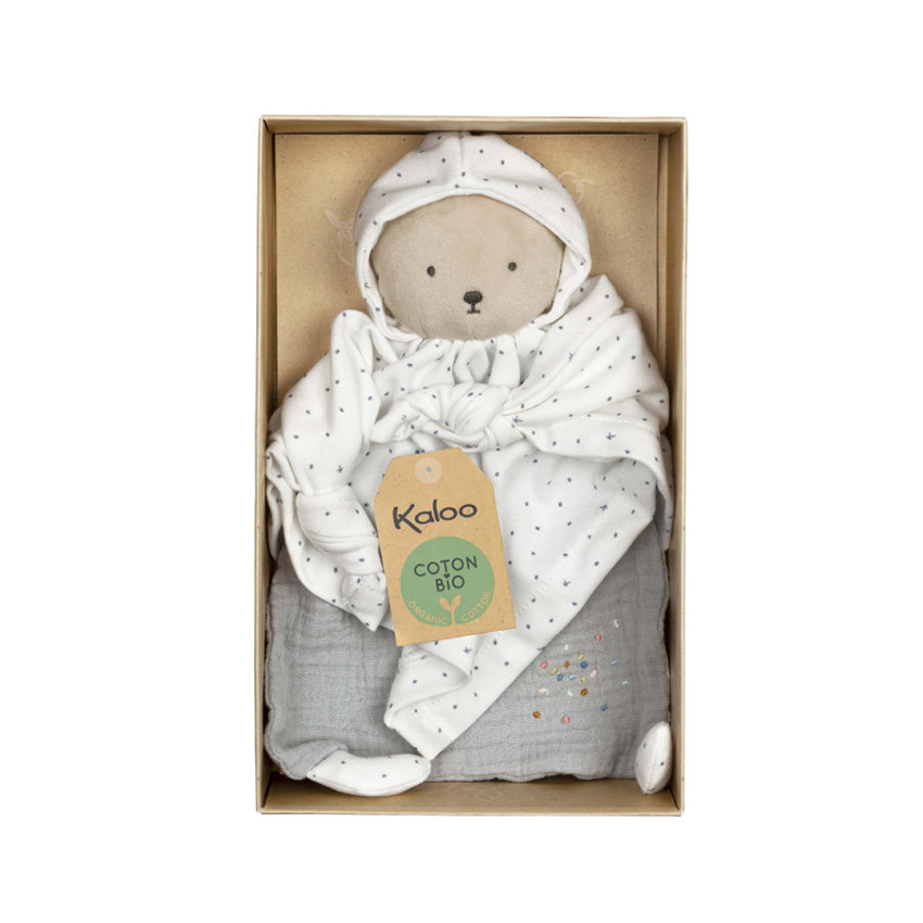 Doudou en coton Ours - Gris  