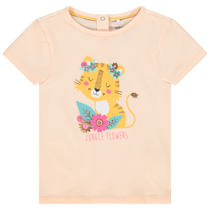 T-shirt manches courtes avec visuel Jungle 