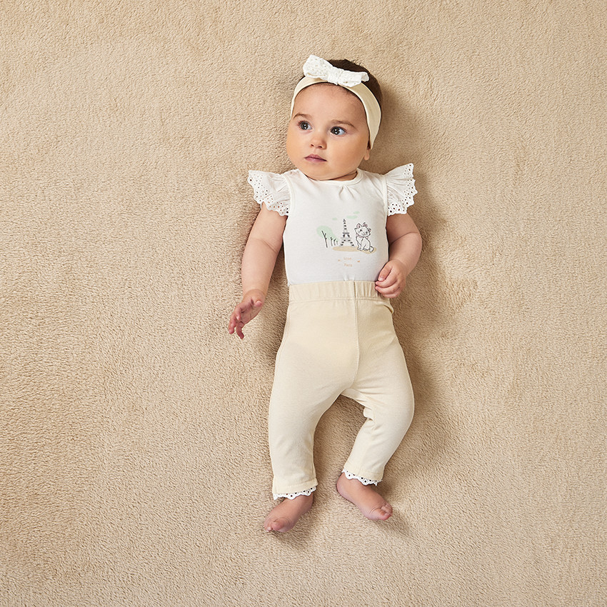 Ensemble 3 pieces avec broderie anglaise Marie Disney pour bebe fille Orchestra