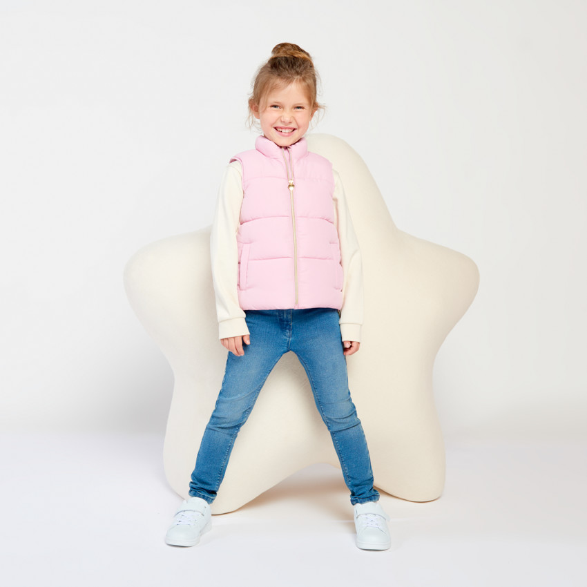 Doudoune sans manches matelassée unie pour fille 