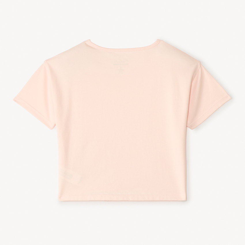 T-shirt manches courtes avec grosses fleurs en sequins pour fille 