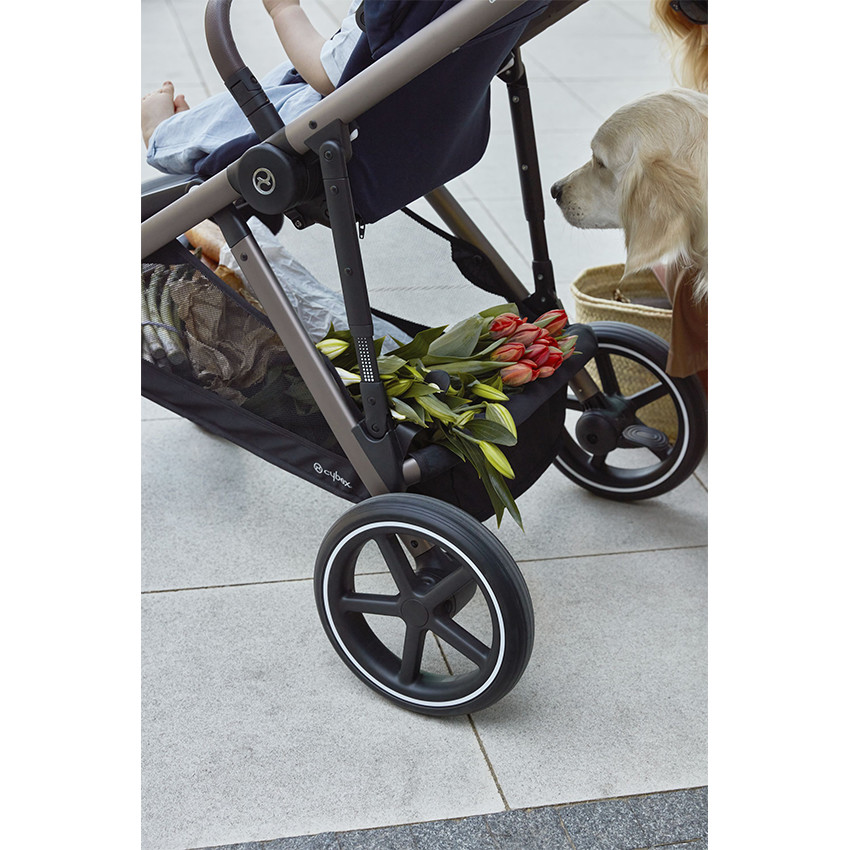 Poussette double Gazelle S - Châssis Black / Siège Deep Black 