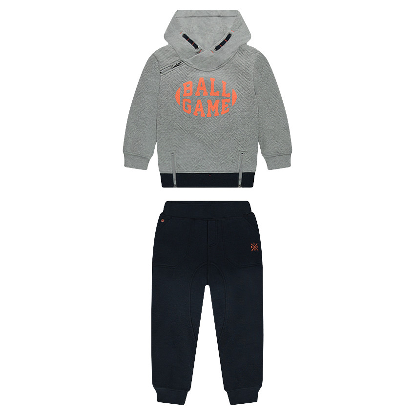 Jogging bicolore avec sweat en molleton ottoman printé 