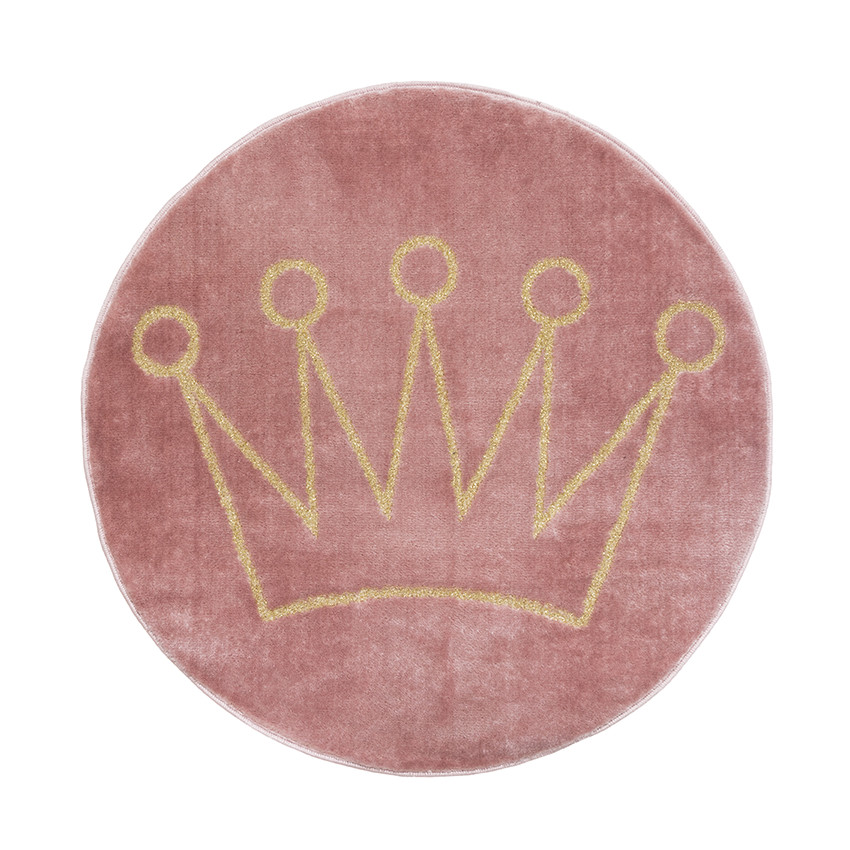 Tapis Rond Couronne - Rose  