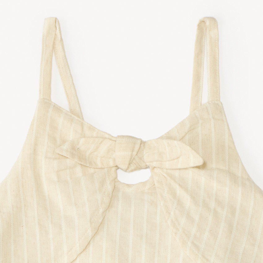 Ensemble 2 pièces en toile tunique + short à rayures pour fille 
