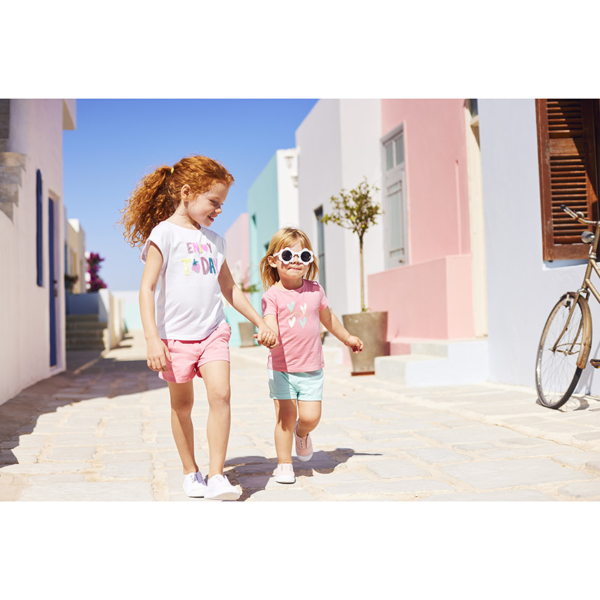 Short en twill avec poches volantées pour fille 