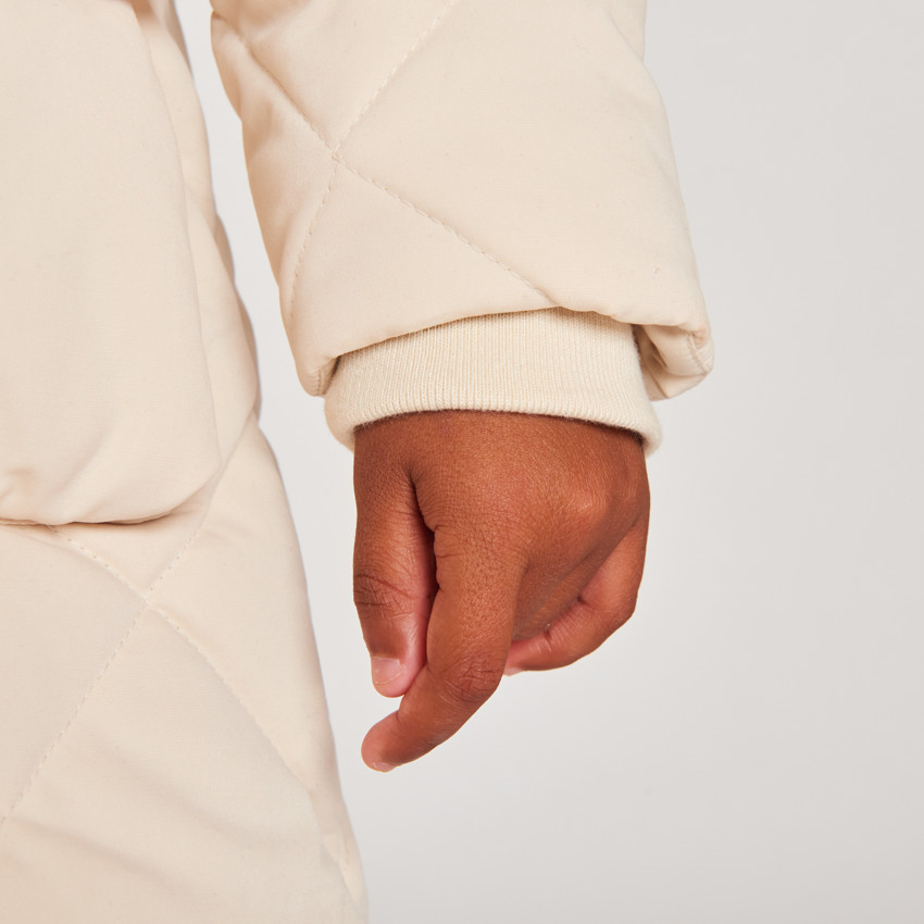 Doudoune manches longues en twill et sherpa + gilet pour fille 