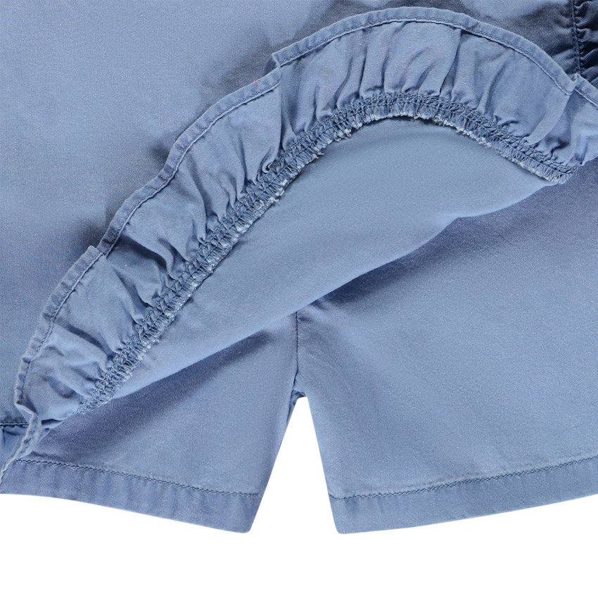 Jupe short uni en Tencel avec volants pour fille  