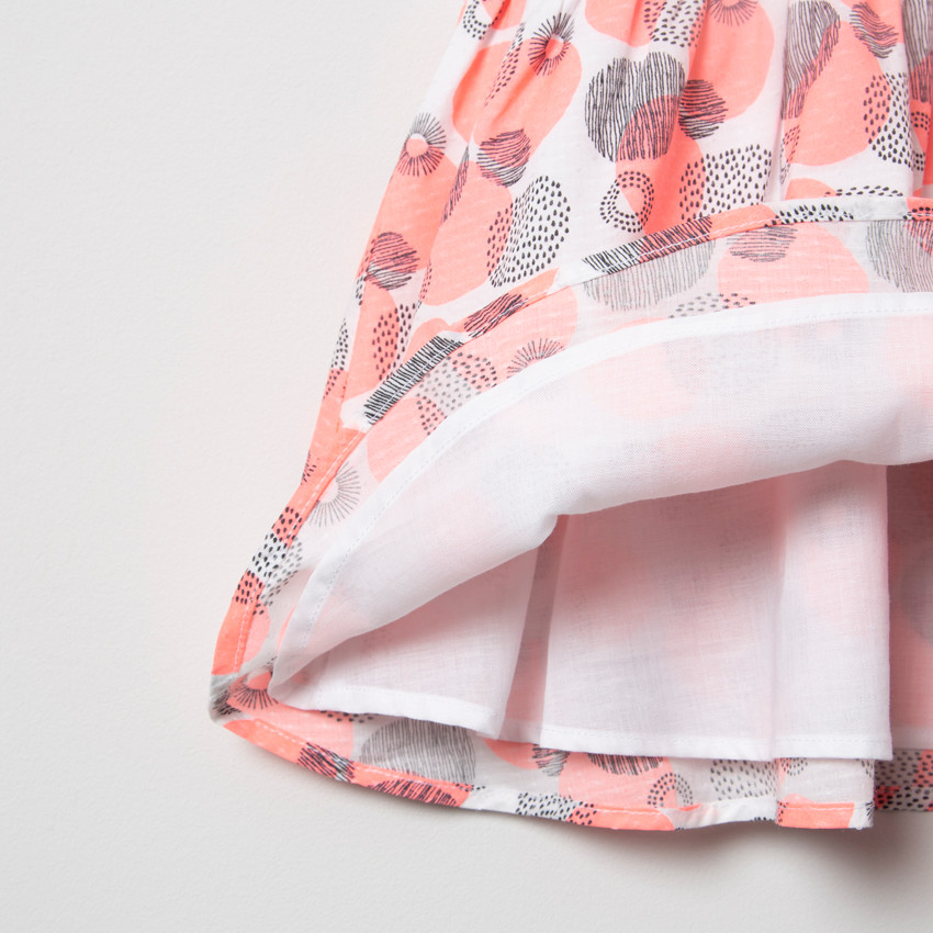 Robe manches courtes print Mickey et Minnie à imprimés fantaisie 