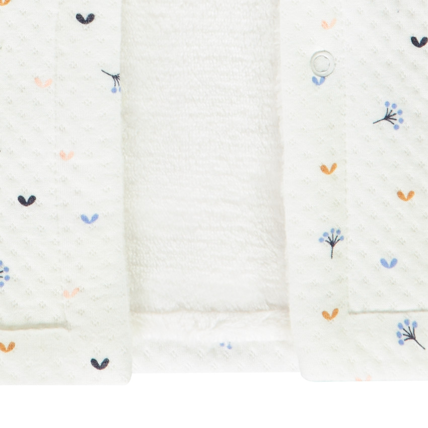 Veste à capuche en jersey matelassé imprimé fleuri pour bébé fille 