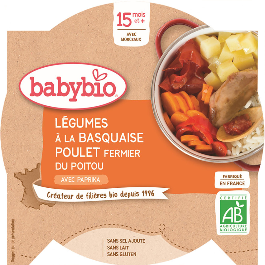 Assiette de légumes à la basquaise et poulet fermier 