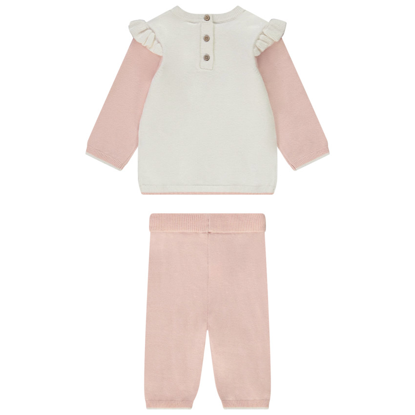 Ensemble 2 pièces en tricot broderie fantaisie pour bébé fille 