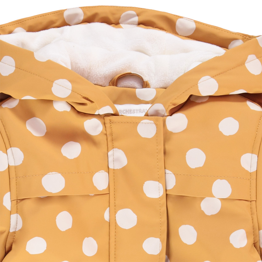 Parka gomme à pois avec doublure en sherpa pour fille 