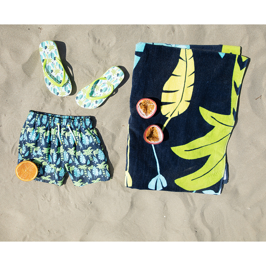 Short de bain imprimé feuilles pour garçon 