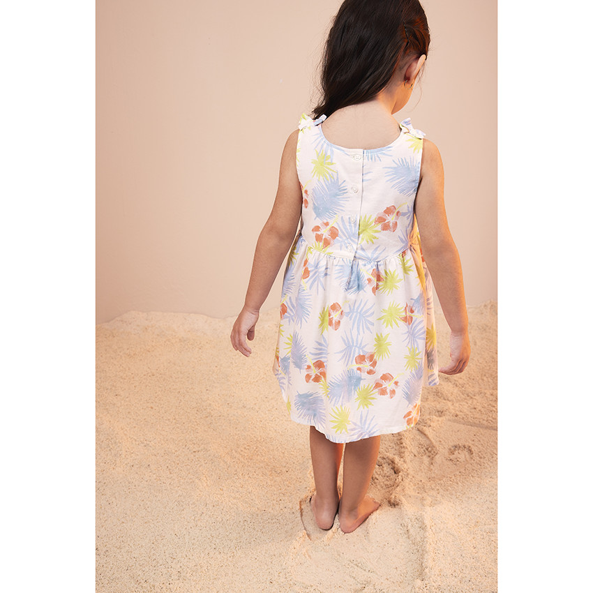 Robe à manches courtes imprimé fantaisie pour bébé fille 