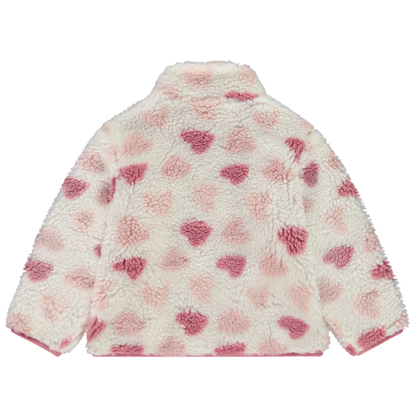 Veste en sherpa imprimé cœurs pour fille 