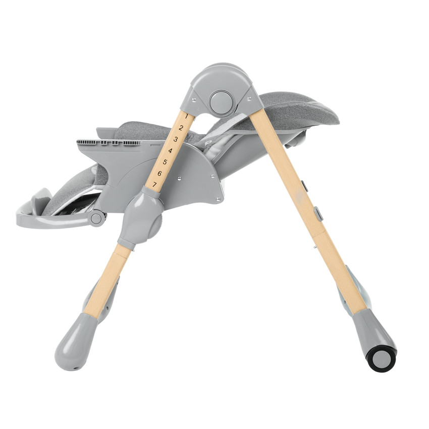 Chaise haute réglable 0+ Jude - Bois et Gris 