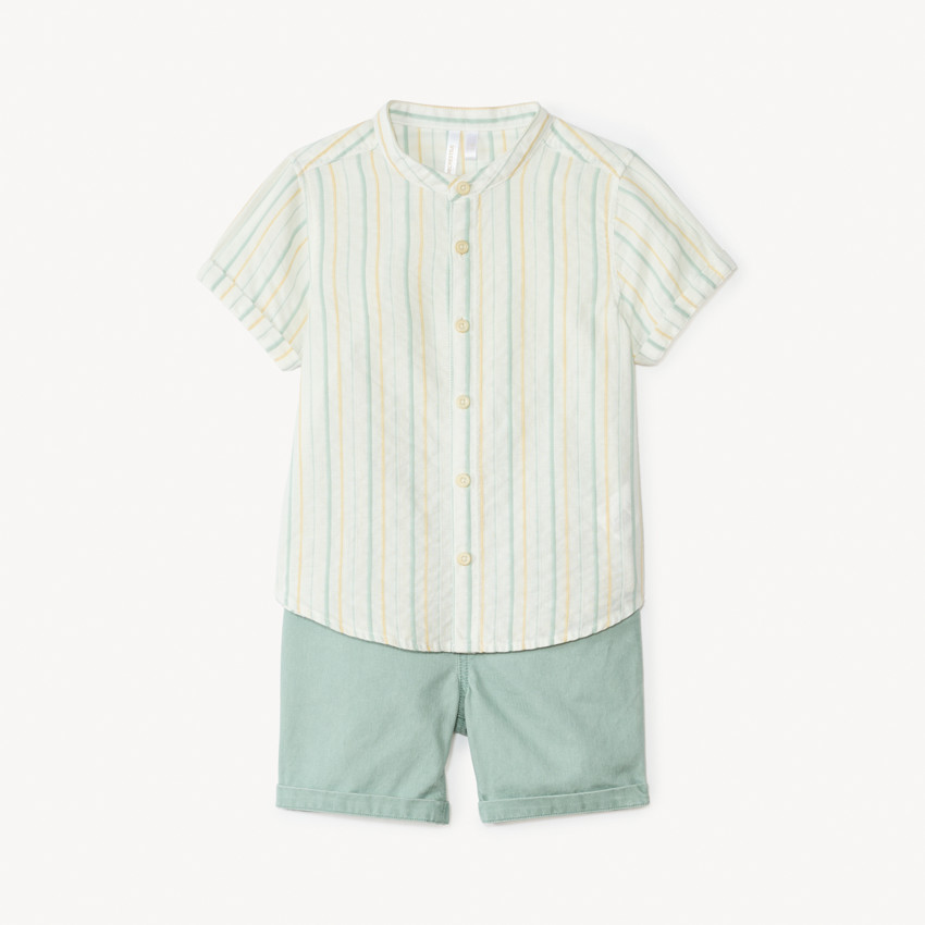 Ensemble 2 pièces chemise manches courtes + bermuda pour bébé garçon