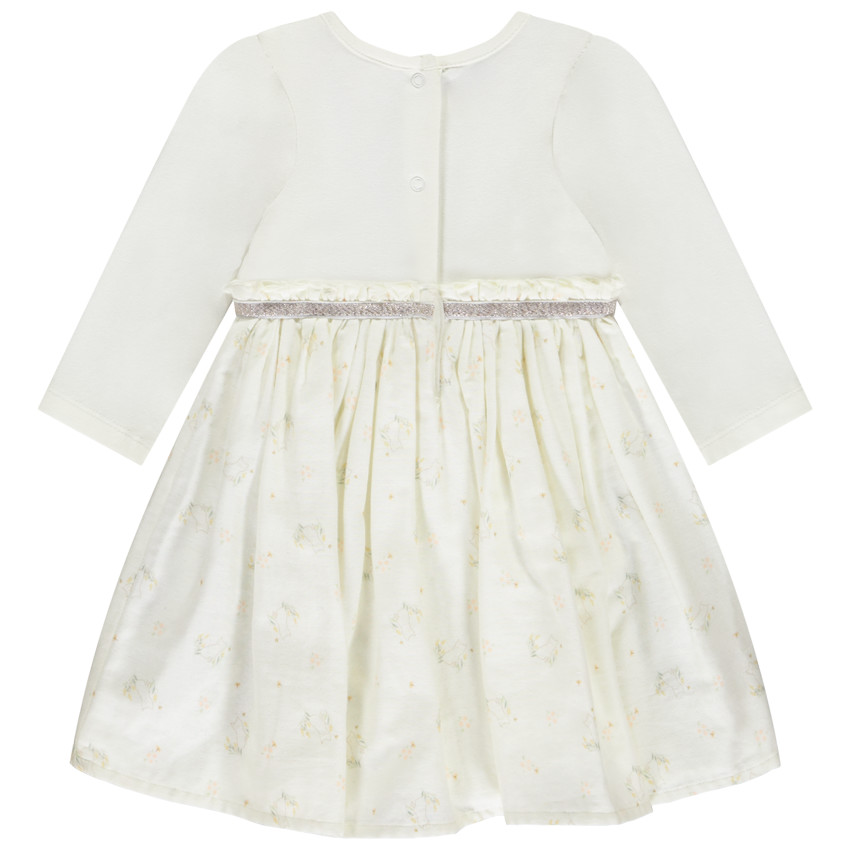 Robe body manches longues effet 2 en 1 pour bébé fille 