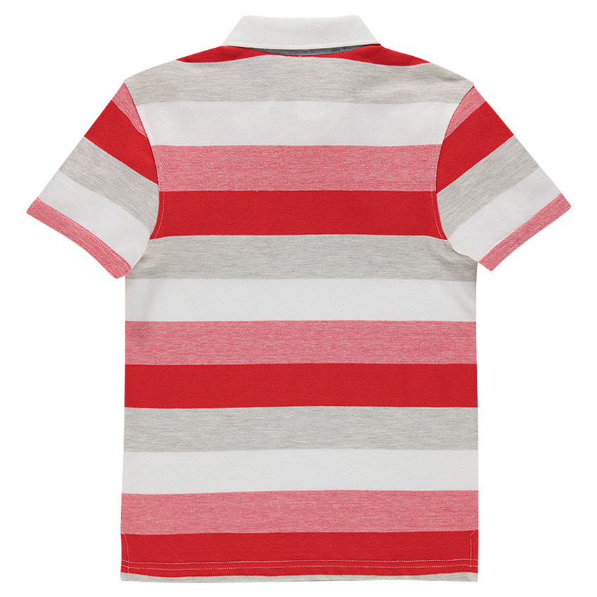 Junior - Polo manches courtes rayé avec inscription printée 