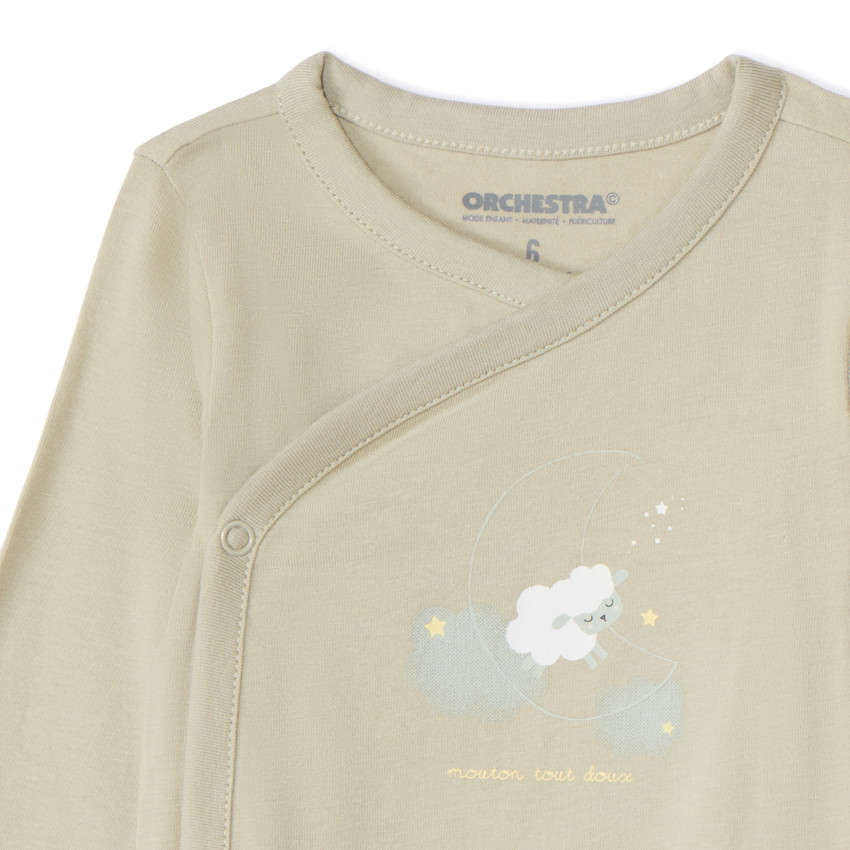 Lot d 7 bodies manches longues fantaisie pour bébé avec ouvertures différentes selon l'âge 