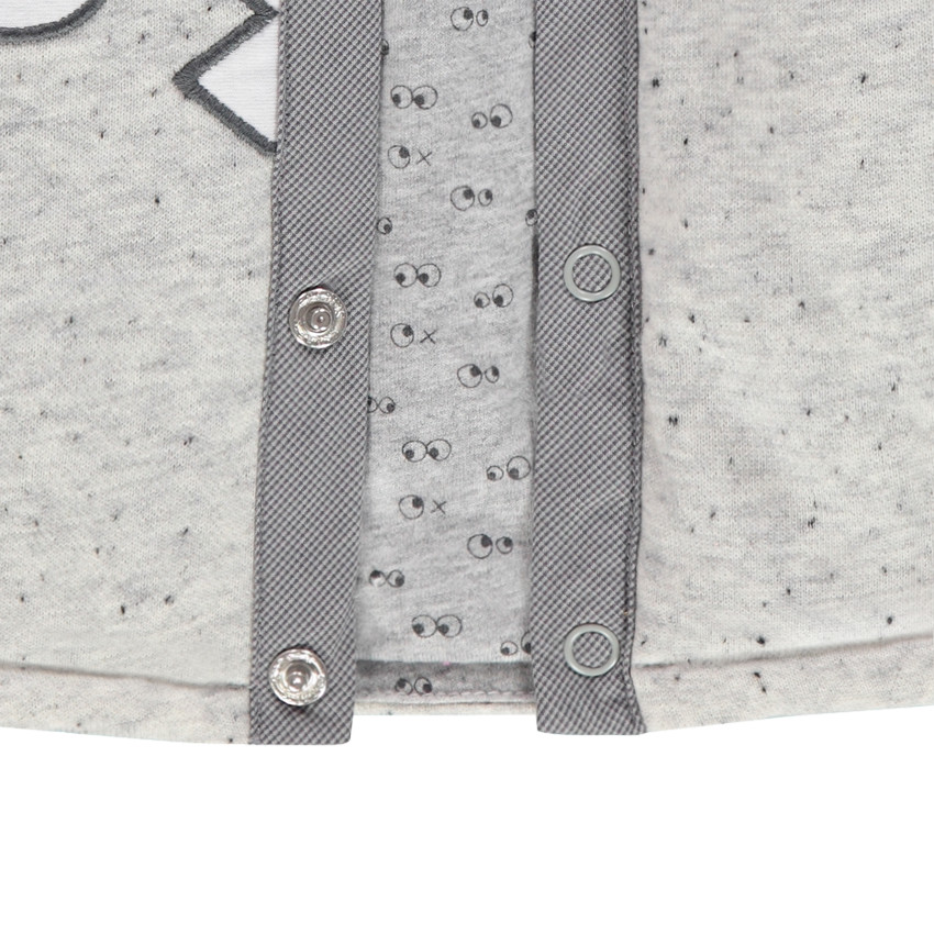 Veste en molleton à capuche avec yeux et dents brodés 