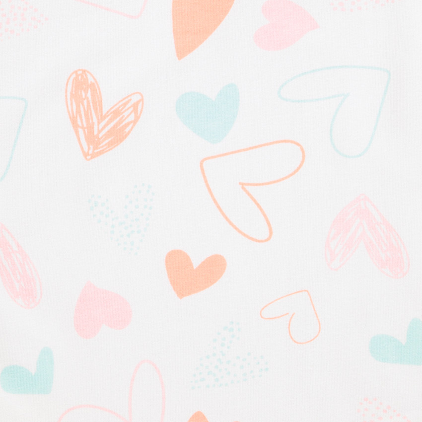 Ensemble sweat à capuche imprimé cœurs + jogging pour fille 